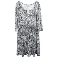 Vestido Avenue Plus Size 18W 20W Midi Preto Branco Linha A Stretch Keyhole 146 comprar usado  Enviando para Brazil