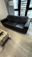 Ikea black leather for sale  LONDON