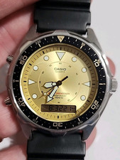 Vintage Relógio Masculino Casio 2701 AMW-320R Mostrador Dourado Funcionando Ótimo Muito Limpo comprar usado  Enviando para Brazil