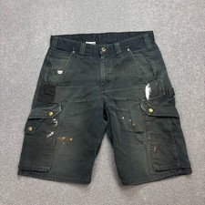 Shorts Carhartt cintura adulta 32 lona preta carpinteiro carga roupa de trabalho calças masculinas* comprar usado  Enviando para Brazil