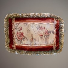 Fragmento de tapeçaria vintage e fronha de veludo, 24,5” x 15,5” comprar usado  Enviando para Brazil