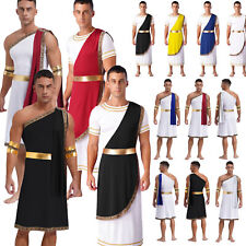 Fantasia grega antiga masculina um ombro toga túnica romana roupão roupas comprar usado  Enviando para Brazil