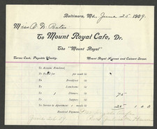 1909 invoice mount for sale  Westminster