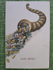 Cartolina portafortuna cornuco usato  Roe Volciano