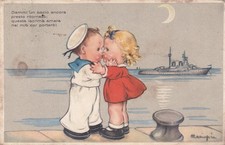 Cartolina dell illustratore usato  Trieste