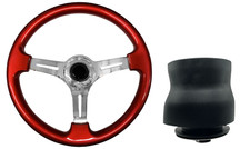 Red chrome steering for sale  PETERBOROUGH