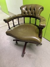 Vintage green leather for sale  CHERTSEY