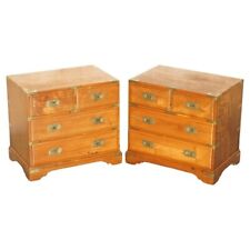 PAR DE GAVETAS DE MESA DE CABECEIRA VINTAGE MADEIRA CÂNFORA CAMPANHA MILITAR comprar usado  Enviando para Brazil