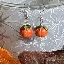 Handmade pumpkin earrings for sale  IPSWICH