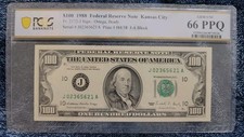 1988 $100 nota de dólar Kansas City J-A BLOCK PCGS 66PPQ , usado comprar usado  Enviando para Brazil
