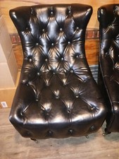 Black leather tufted for sale  Dunn