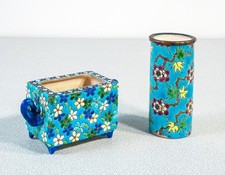 ⚜️ Par Frascos Emaux Enamel Siglo De Longwy Esmalte Cerámica Floreros Época Fino comprar usado  Enviando para Brazil