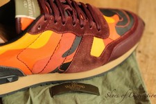Tênis Valentino preto laranja camuflado lona tênis tênis masculino Reino Unido 8 EUA 9 comprar usado  Enviando para Brazil
