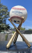 Suporte de bola de beisebol de metal dourado - Suporte - Exibição por Bard's com bola, usado comprar usado  Enviando para Brazil