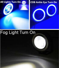Projetor de farol de neblina COB 3,5" carro CCFL olhos de anjo azuis anel halo farol DRL, usado comprar usado  Enviando para Brazil