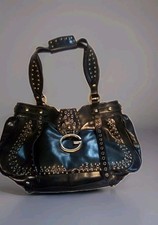 Bolsa de ombro de couro preta dourada Guess comprar usado  Enviando para Brazil