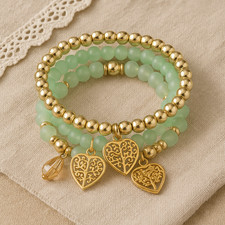 Usado, Gold Green Beaded Stretch Bracelet Set Tree of Life Charm Boho Chic Jewellery comprar usado Usado, Gold Green Beaded Stretch Bracelet Set Tree of Life Charm Boho Chic Jewellery comprar usado  Enviando para Brazil