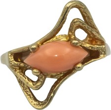14k pink coral cabochon ring for sale 14k pink coral cabochon ring for sale Miami