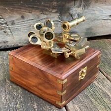 Sujetadores lisos Marine Instruments sextante con caja de madera marrón decoración de aspecto vintage segunda mano  Embacar hacia Mexico
