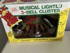 Vintage Bells of Musical Iluminado 3-Bell Red Cluster Caixa Original Toca 12 Músicas comprar usado  Enviando para Brazil