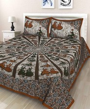 Lençol Rajasthani Jaipuri tradicional queen size casal código 203, usado comprar usado  Enviando para Brazil
