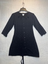 Vestido cooperativo feminino tamanho médio preto mini rayon manga longa recortado comprar usado  Enviando para Brazil