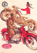 Używany, JAWA 250 Plakat - Motocykl Wyścigowy Rower Sztuka ścienna - 12X16/16X20/18X24/24X36 na sprzedaż  Wysyłka do Poland