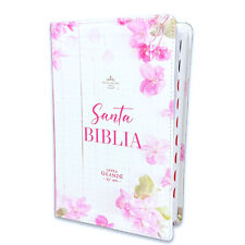 Biblia para Mujer Letra 12 puntos RV1960 imit piel floral rosa con indice comprar usado  Enviando para Brazil