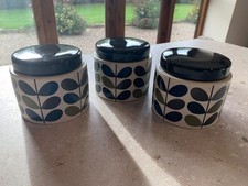 3 x Raras ollas de té, café, azúcar Orla Kiely “Khaki Stem” **Echa un vistazo a mis otras**. segunda mano 3 x Raras ollas de té, café, azúcar Orla Kiely “Khaki Stem” **Echa un vistazo a mis otras**. segunda mano  Embacar hacia Mexico