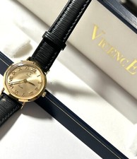 Vicence Itália Relógio De Ouro Amarelo 18k Pulseira De Couro Preto Caixa de quartzo presente Milor comprar usado  Enviando para Brazil