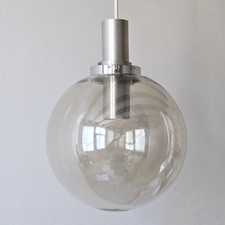 Candelabro suspensão vintage 1970 bola vidro e aço 70S era espacial anos 70 comprar usado  Enviando para Brazil