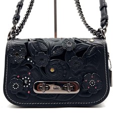 Bolsa de ombro Coach Swagger Tea Rose corrente couro preto tiracolo comprar usado  Enviando para Brazil