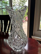 vintage glass cut vase for sale  Delaware Water Gap