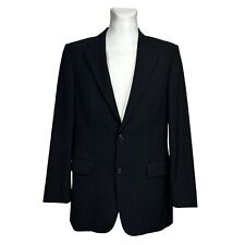 Blazer Hugo Boss masculino Super 120s preto listrado lã slim fit tamanho 098, usado comprar usado  Enviando para Brazil