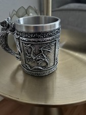 Usado, Caneca dragão serpentina inspiração medieval aço inoxidável poliresina cinza decoração para casa comprar usado  Enviando para Brazil