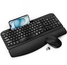 Teclado y Ratón Inalámbrico Recargable Combo Ergonómico 2.4G Tamaño Completo......289 segunda mano  Embacar hacia Mexico