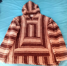 Jaquetas Canyon Creek Baja estilo hippie com capuz de malha marrom e branco, crianças grandes comprar usado  Enviando para Brazil