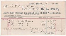 1891 fay billhead for sale  Waldoboro