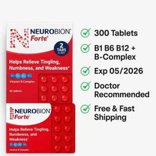 Neurobion Forte 300 tabletek | B1 B6 B12 B-Complex Suplement | Exp 05/2026 | USA na sprzedaż  Wysyłka do Poland