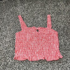 Xadrez Sienna Sky vermelho tamanho médio, buraco na fechadura frontal, quadriculado elástico, pinup comprar usado  Enviando para Brazil
