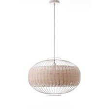 VALENTINA WHITE Lampa wisząca z drutu i rattanu - Eleganckie światło do salonu na sprzedaż  PL