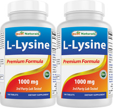 Usado, Pacote com 2 Melhor Naturals L-lisina 1000 Mg com 180 Comprimidos comprar usado  Enviando para Brazil