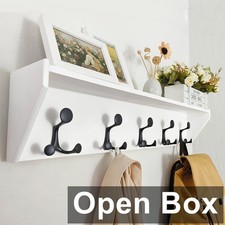 Prateleira de parede com ganchos 35" suporte de parede casaco branco com organizador de prateleira leve comprar usado Prateleira de parede com ganchos 35" suporte de parede casaco branco com organizador de prateleira leve comprar usado  Enviando para Brazil