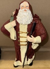 Usado, Tecido Mache Papai Noel Decoração Colecionável Coleção Windsor 10” de Altura comprar usado  Enviando para Brazil
