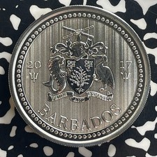 Lote 2017 Barbados Trident $1 dólar #OV1561 prata! 1 Oz comprar usado  Enviando para Brazil
