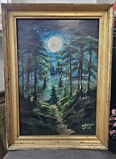 Vollmond waldweg acryl gebraucht kaufen  Deutschland