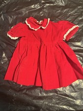 Vestido de Navidad de terciopelo vintage de 12 meses para niñas rojo blanco encaje ocasiones especiales segunda mano  Embacar hacia Mexico