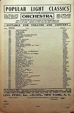 FOLLETO PUBLICACIONES BANDA Y ORQUESTA EDICIÓN FEIST 1925 - E12-H segunda mano  Embacar hacia Mexico