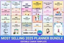 Pacote de planejador digital 2025 mais vendido | Arquivos editáveis Canva, PDF, PNG, JPG, usado comprar usado  Enviando para Brazil