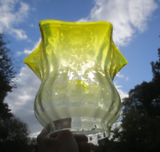 LÂMPADA A ÓLEO DUPLEX VIDRO AMARELO GRAVADO EM ÁCIDO VITORIANO ANTIGO ORIGINAL comprar usado  Enviando para Brazil